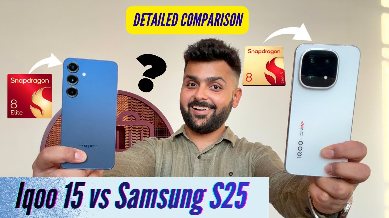 Iqoo 15 vs Samsung S25 Comparison - Detailed Camera, Performance & Battery Test!