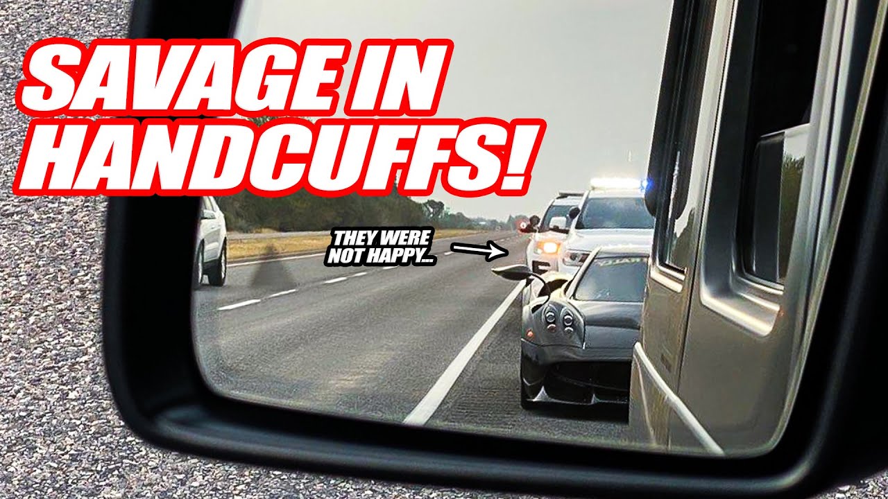 *SAVAGE IN HANDCUFFS* POLICE PULL OVER PAGANI FOR NOTHING?!