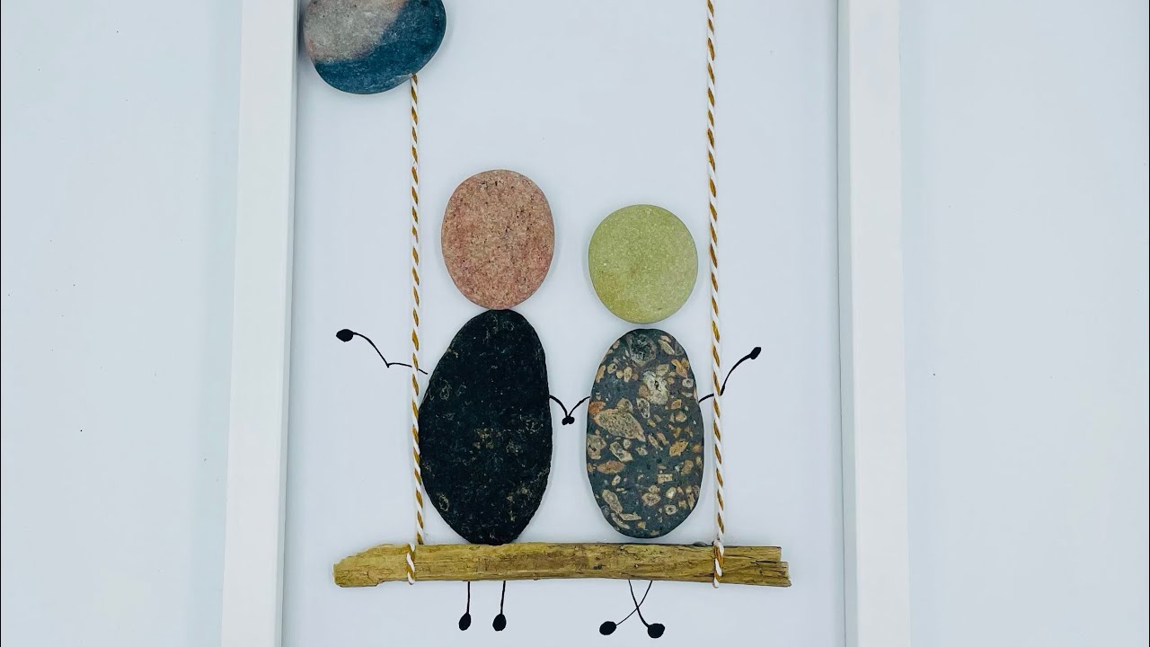 DIY einfaches und schnelles Steinbild, Geschenke selber basteln - pebble art