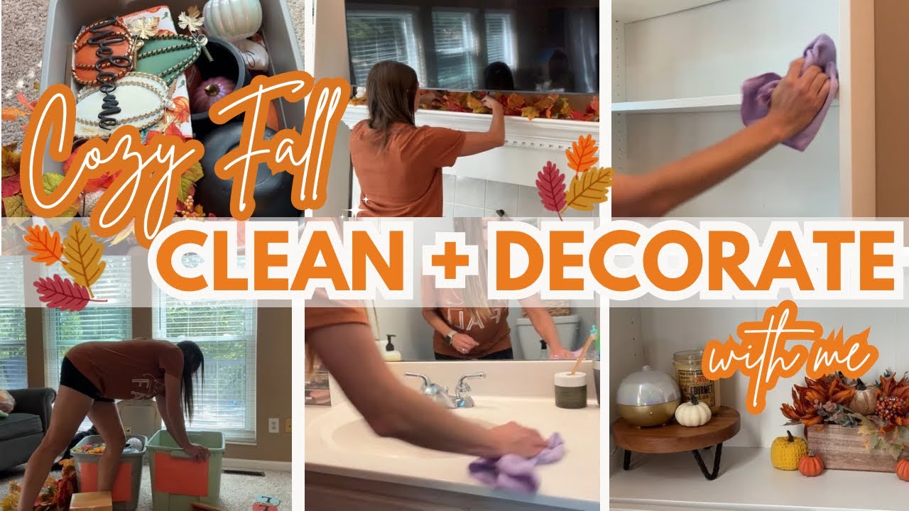 COZY FALL CLEAN AND DECORATE WITH ME | FALL CLEAN WITH ME 