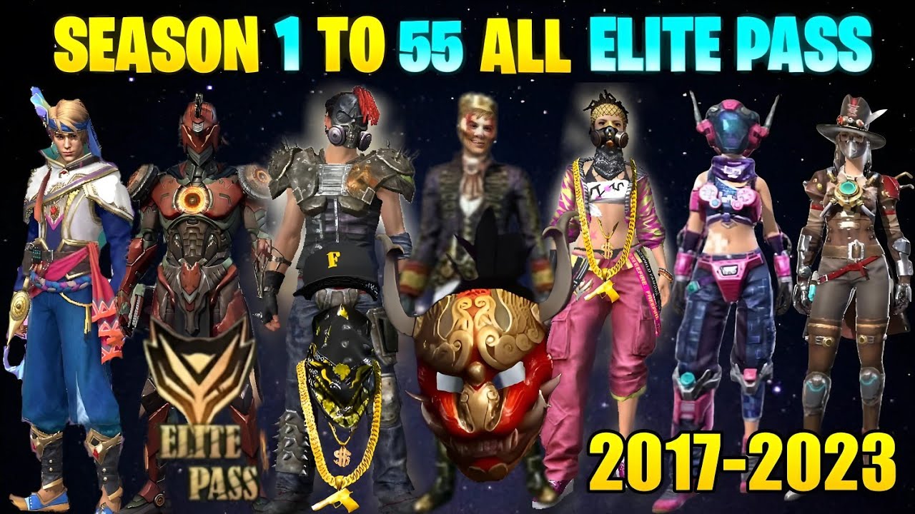 ALL ELITE PASS BUNDLE SEASON 1 TO 55 | FREE FIRE ALL ELITE PASS BUNDLE | ALL ELITE PASS FREE FIRE