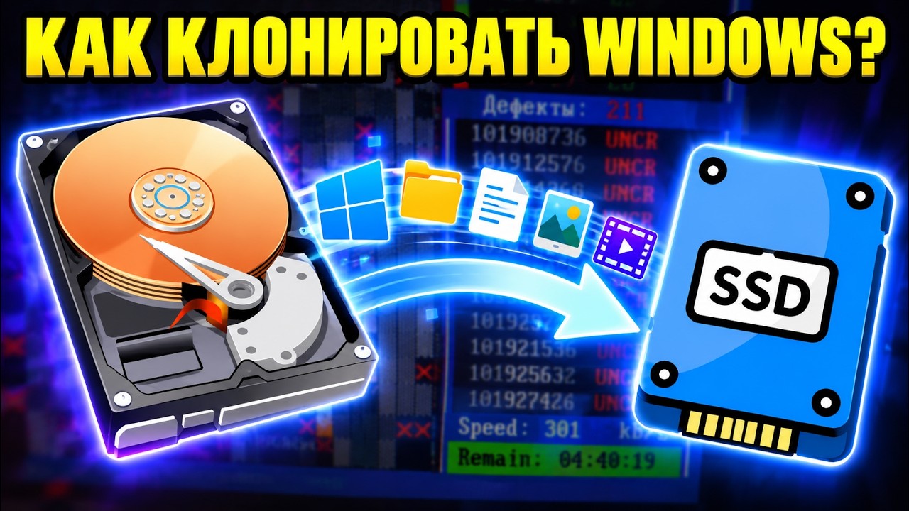 Как Клонировать Windows с HDD на SSD Без Потери Данных?