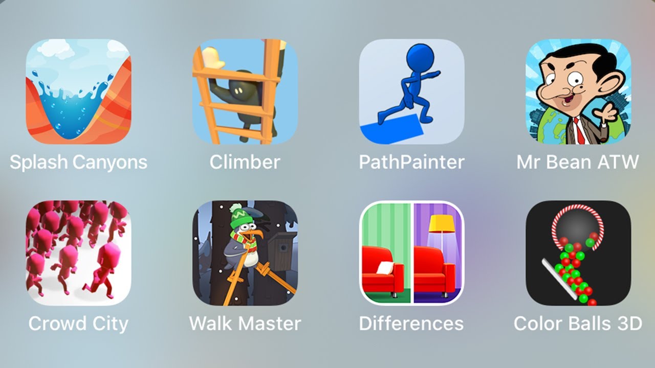 Path Painter, Mr Bean ATW, Crowd City, Walk Master, Differences, Color Balls 3D - iPad Gameplay