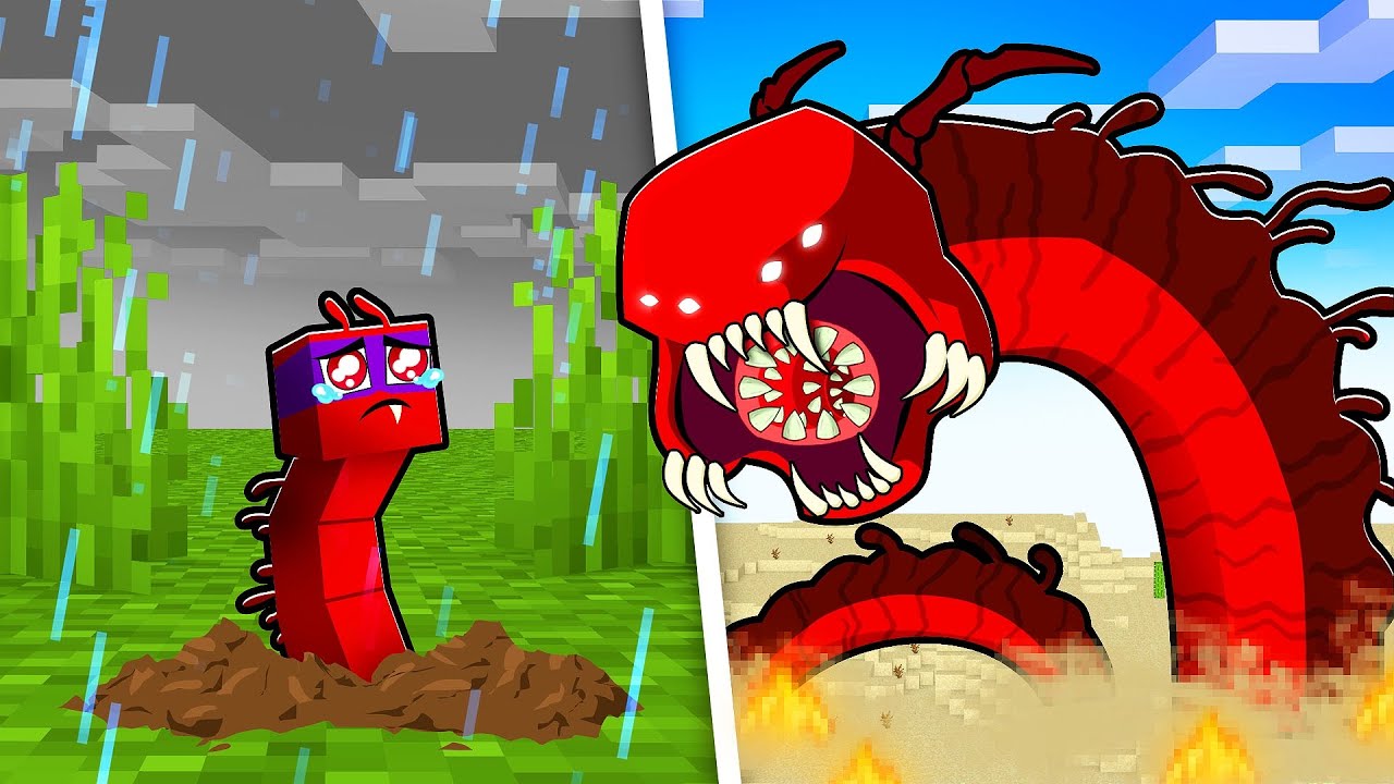 MINECRAFT... MAS VIREI UMA MINHOCA de SANGUE!
