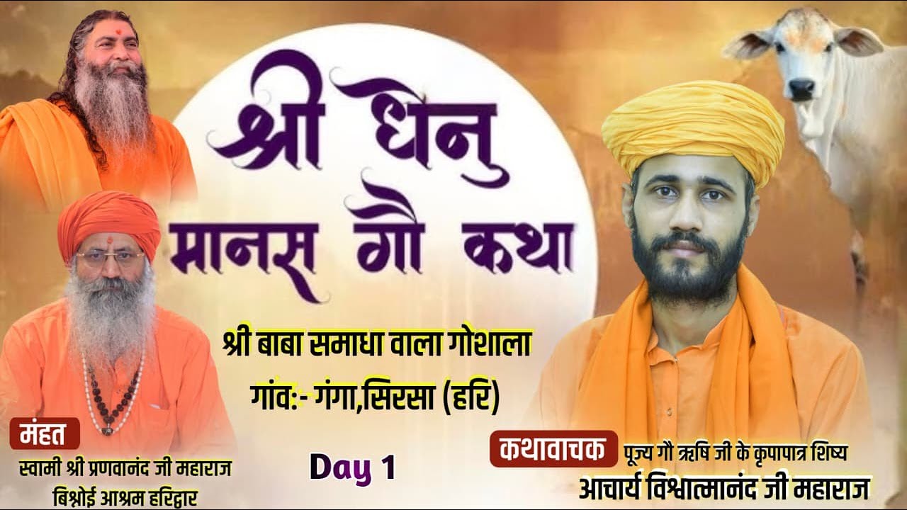 LIVE Day 1: श्री धेनु मानस कथा || आचार्य स्वामी विश्वात्मानंद जी महाराज ||SHRIHARI TV || गंगा, सिरसा