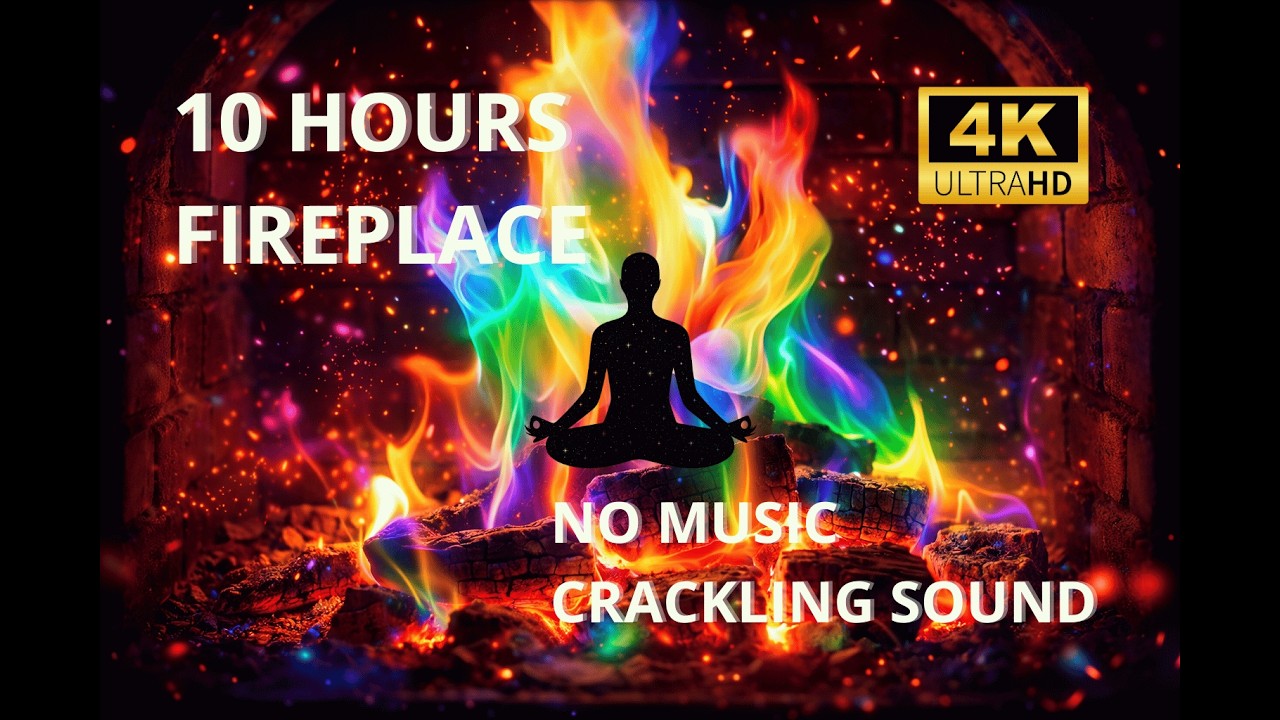 Rainbow Fireplace - 4K UHD - Cozy Crackling Fire - No Music