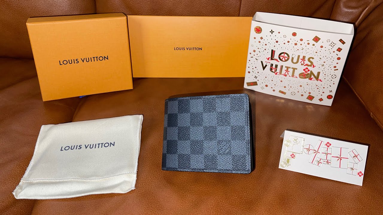 LOUIS VUITTON Multiple Wallet | Black Damier Graphite Canvas for Men | UNBOXING !! #louisvuitton