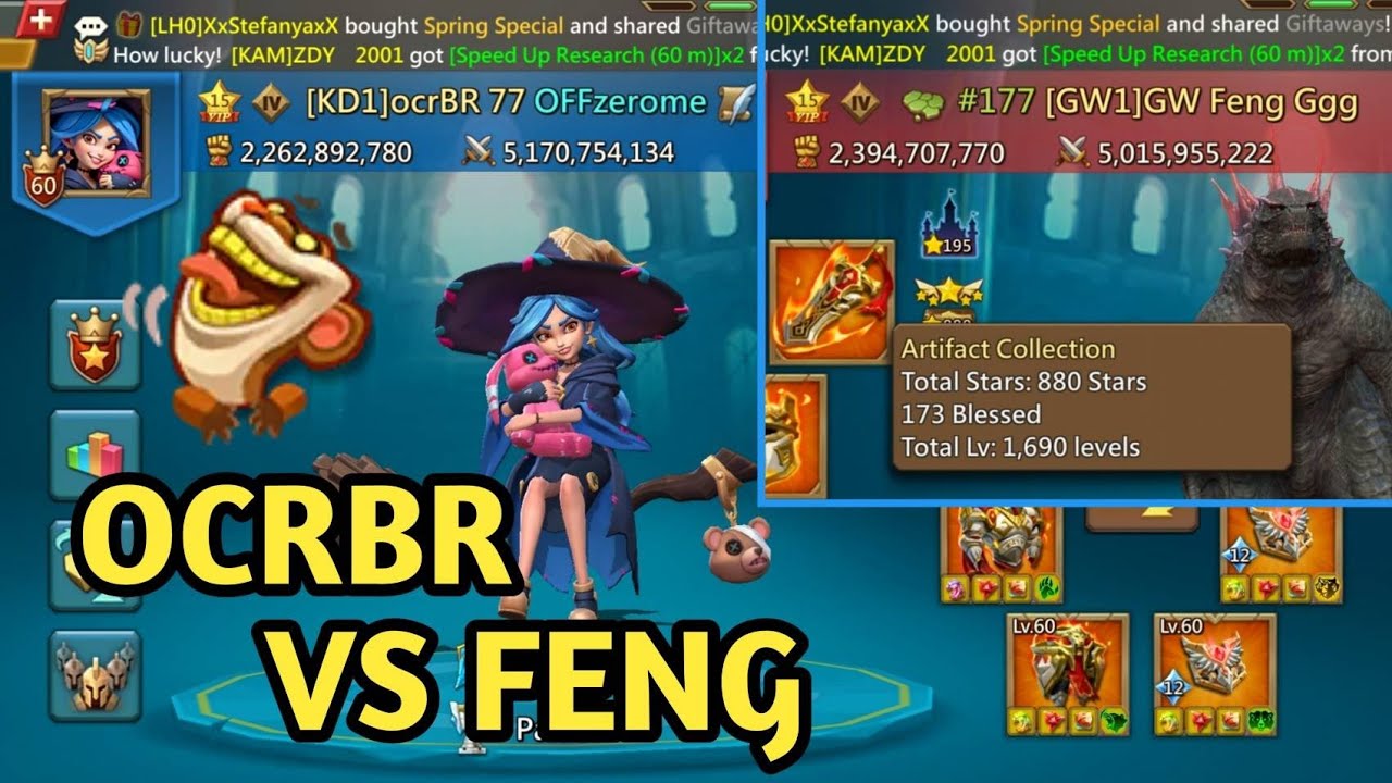 SQ1 OUTSMARTS FENG (OLEG) IN WONDER WARS - Lords Mobile