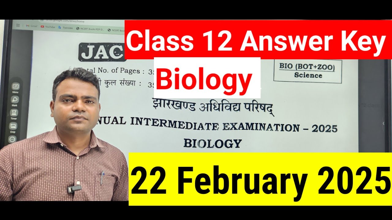 Biology Answer Key Class 12th Jac Board 2025 | Answer key Biology 2025