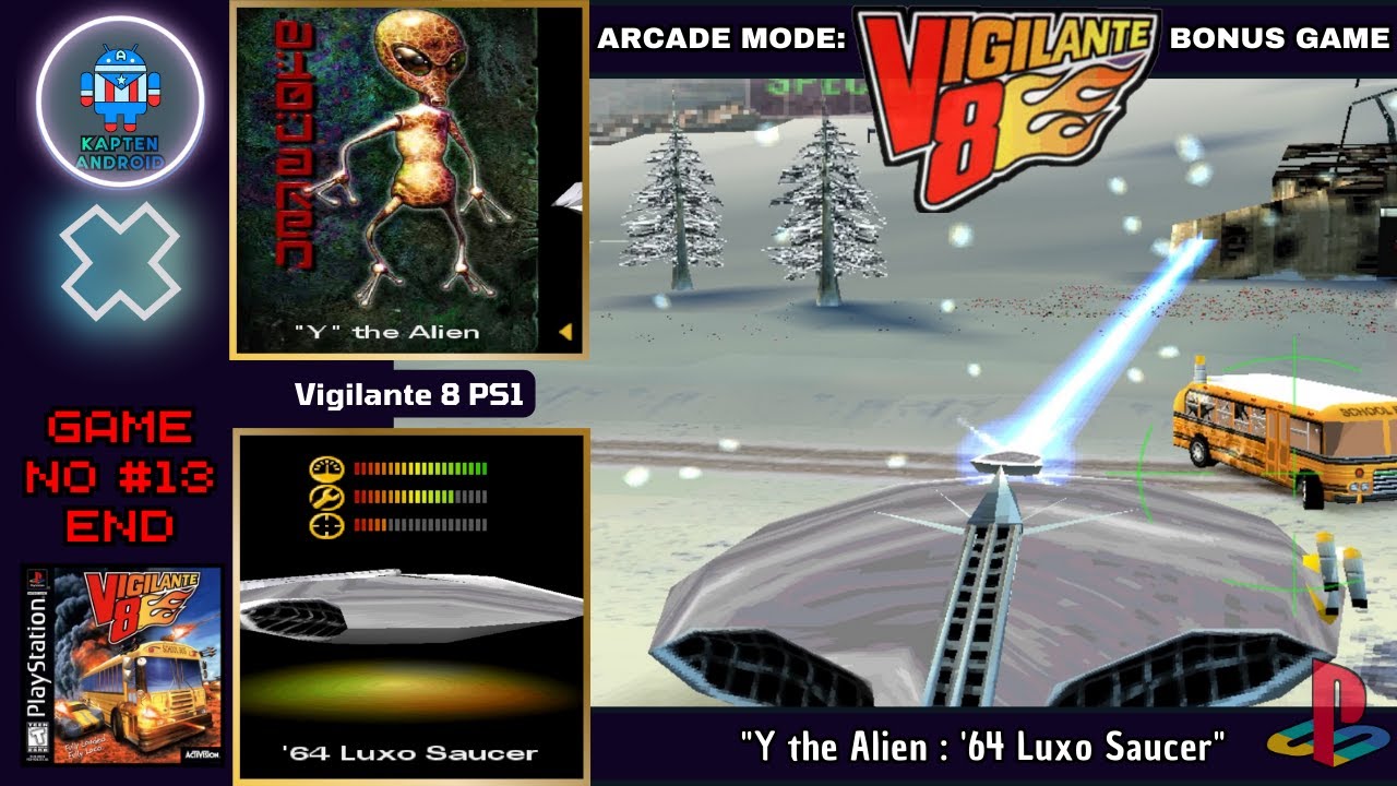 Vigilante 8 PS1- Arcade Mode: Y The Alien : '64 Luxo Saucer