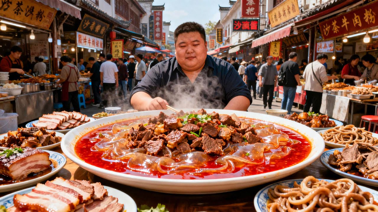 Khám phá phần Mì Ớt Thịt Bò khổng lồ ở Cam Túc ngon nứt tiếng Trung Quốc khó lòng cưỡng lại
