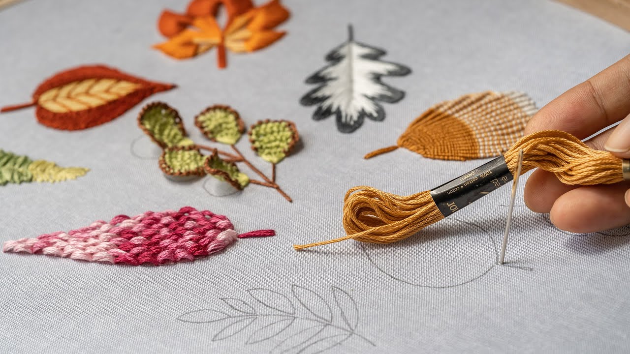 10 Vibrant & Unique Embroidered Leaves