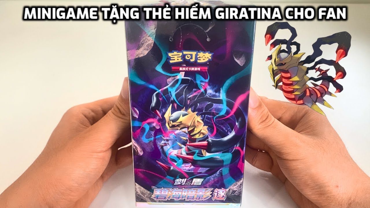 DNT - Lần Đầu Mở Box Pokemon Tiếng Trung Và Minigame Tặng Thẻ Bài Giratina Cho Fan