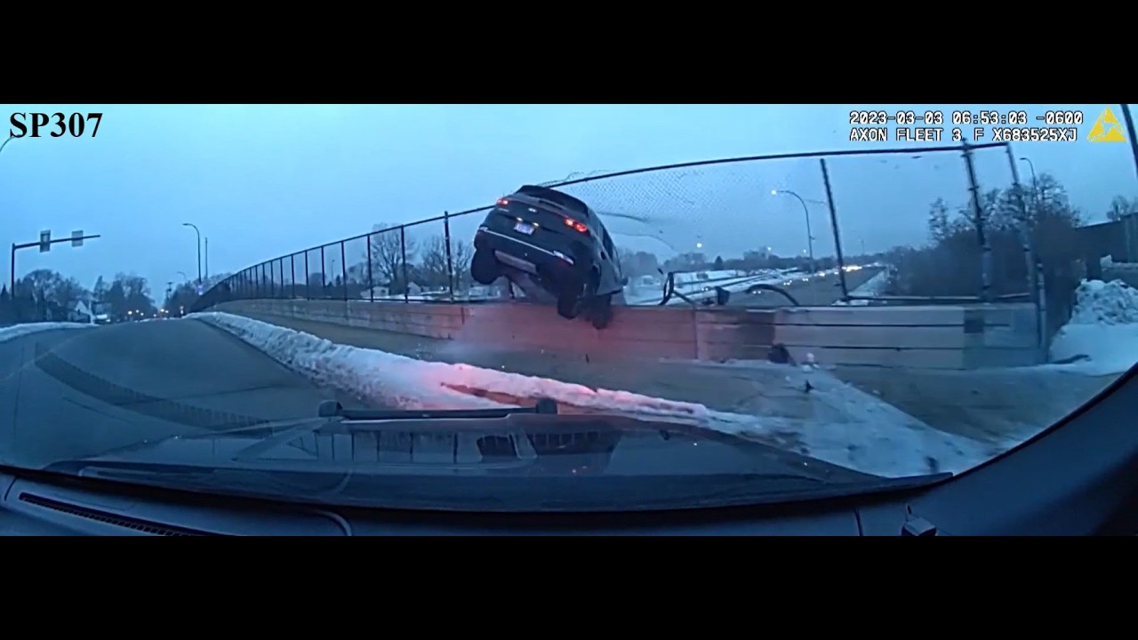 Minnesota State Patrol PURSUIT w/Stolen Kia FLIPPING Off Bridge (West Metro District 03/03/2023)