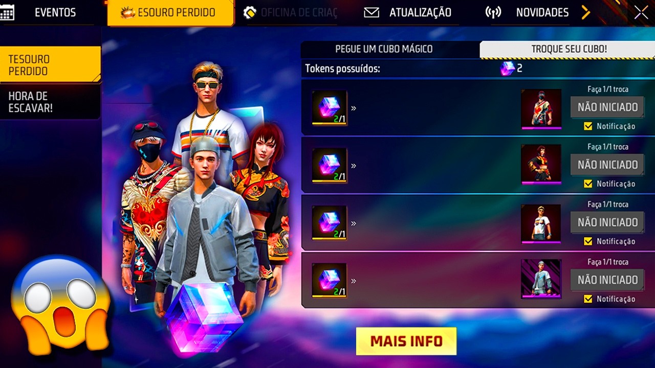 CHEGANDO! ATUALIZAÇÃO NA LOJA DO CUBO, EMOTE E GELO GRÁTIS, CODIGUIN FF 2026, NOVIDADES FREE FIRE