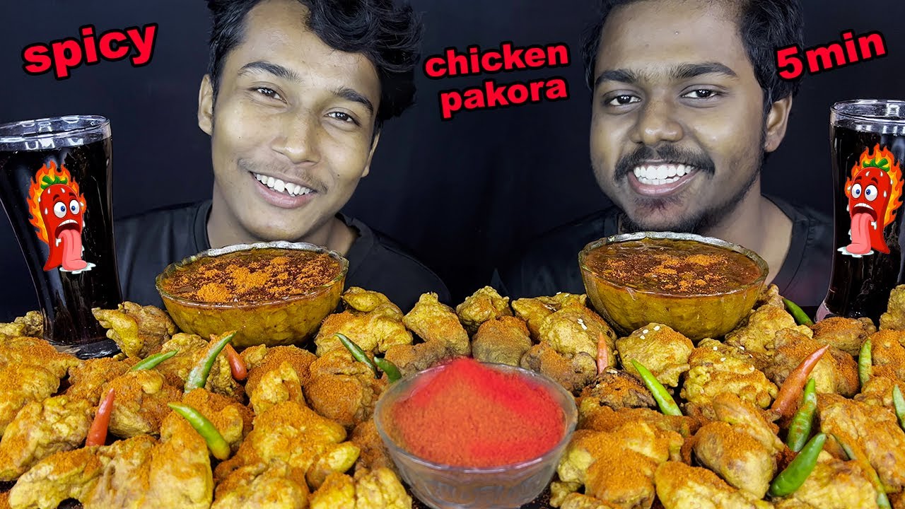 Spicy Indian Street Food Chicken Pakora Eating 🥵Challenge | Spicy Chicken Pakora , Chicken Eating