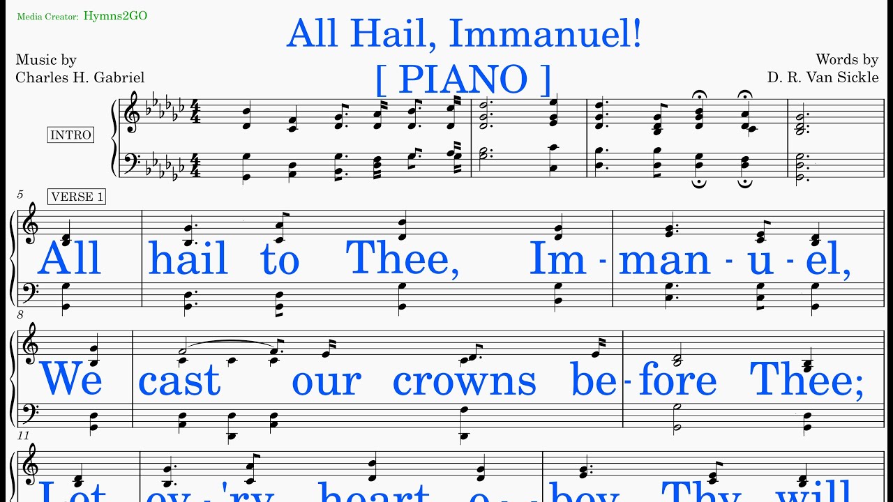 All Hail, Immanuel  (Gabriel - Van Sickle) [v2] Piano