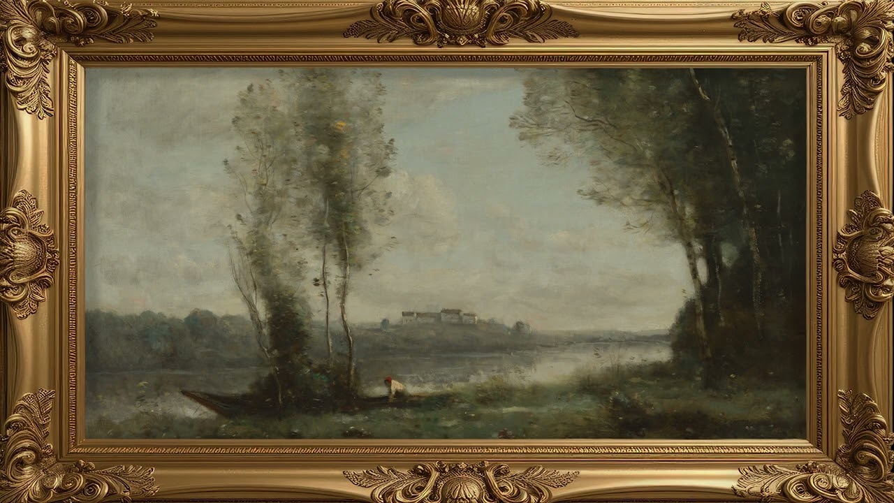Moody French Landscape for TV | Jean-Baptiste-Camille Corot (c. 1870–1875) | Gold Frame Art Loop |