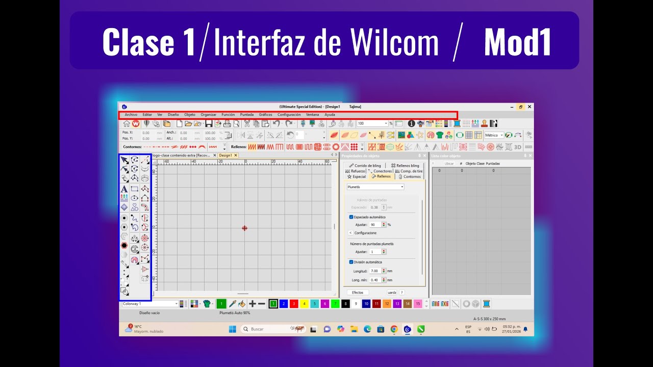 Clase 1 Interfaz de Wilcom