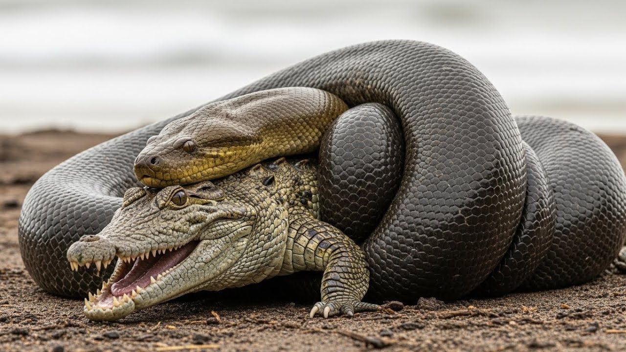 Python vs Alligator 10 -- Real Fight -- Python attacks Alligator anaconda crocodile fighting