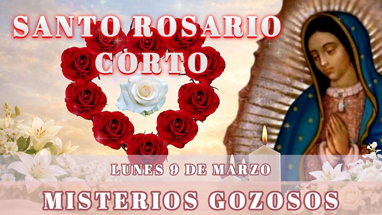 Santo Rosario corto de hoy Lunes 9 de Marzo | Misterios Gozosos 🌹🌷