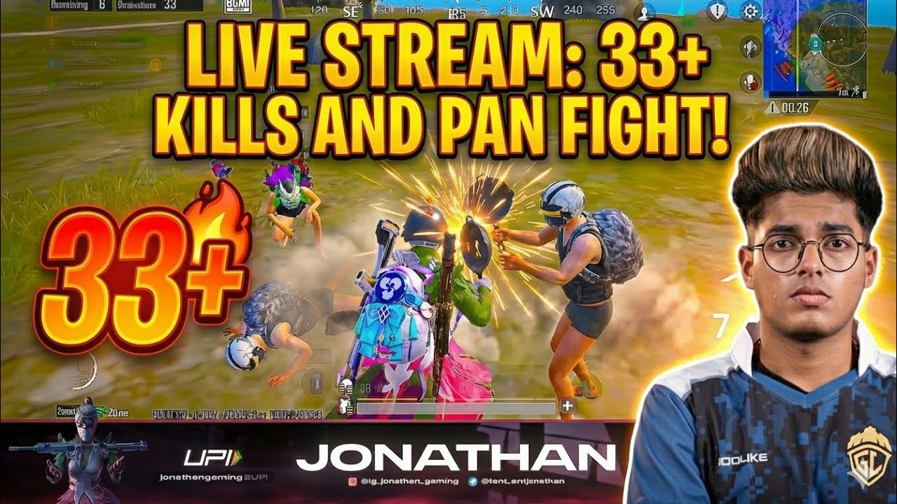 😱 JONATHAN GAMING LIVE STREAM WITH 33+ KILLS @JONATHANGAMINGYT 