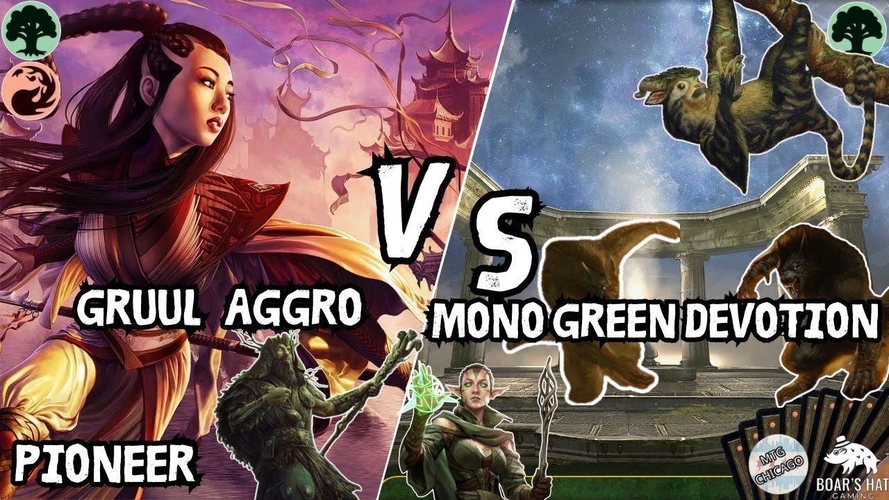 Mono Green Devotion VS Gruul Aggro [MTG Pioneer]