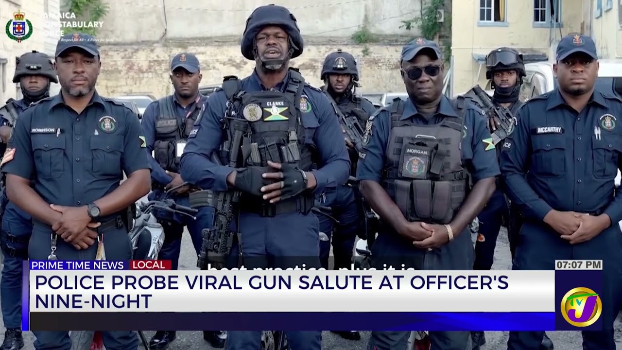 Police Probe Viral Gun Salute at Officer&rsquo;s Nine-Night | TVJ News