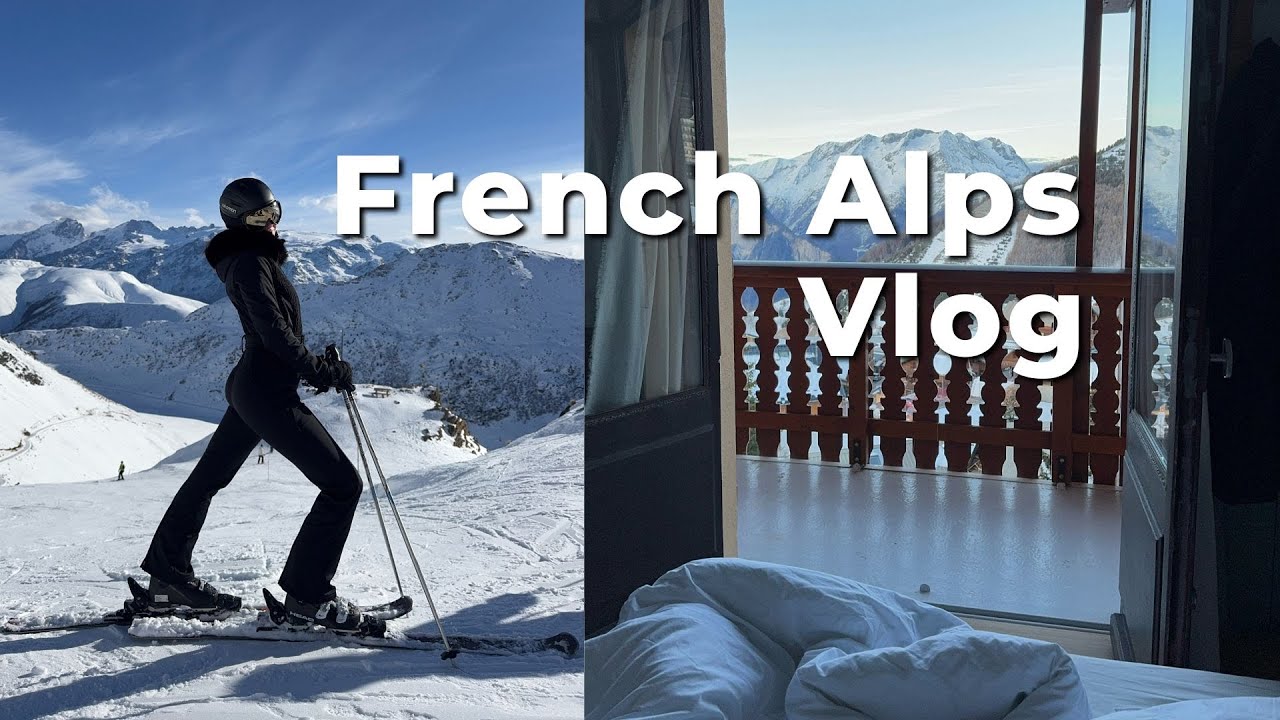 Skiing in the French Alps vlog | Stunning views, skincare routines & winter adventures