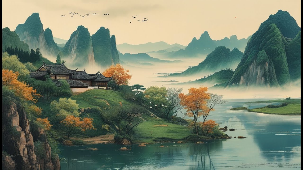 秋盡江南草未凋，古箏輕撫，弦動清風