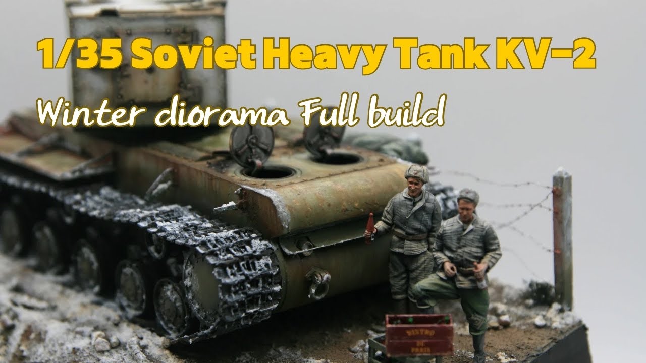 1/35 Soviet Heavy Tank KV-2 Trumpeter models Full build winter diorama ww2 tank 프라모델 탱크 겨울디오라마
