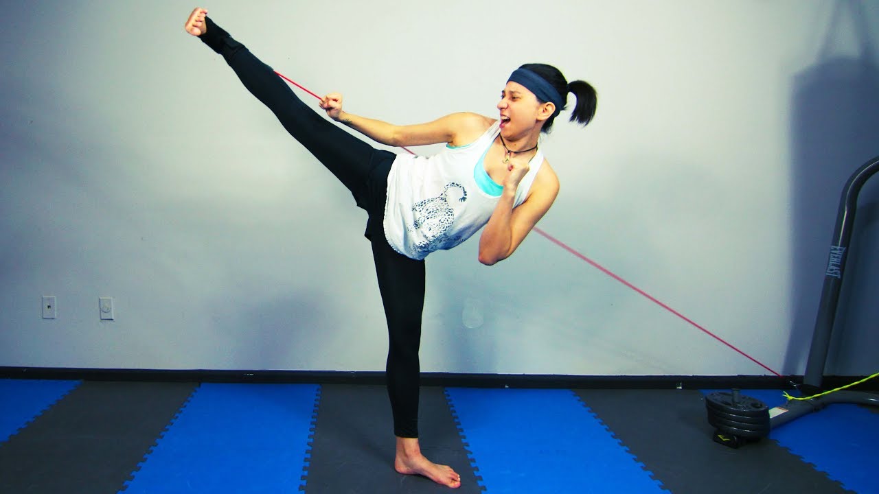 Taekwondo Resistance Band Kick Training