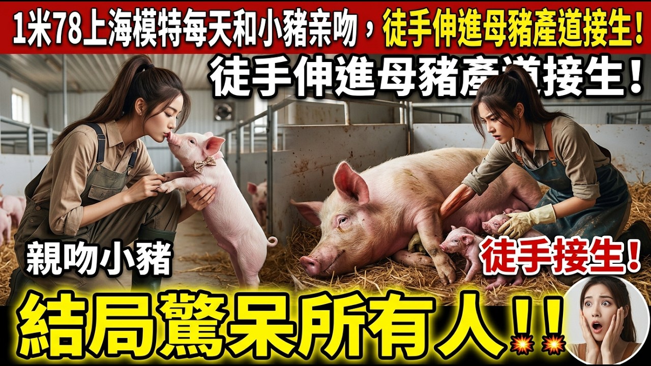 1米78上海模特每天和小豬亲吻，徒手伸進母豬產道接生！結局驚呆所有人  #女模特養豬 #逆襲人生 #勵志故事#正能量
