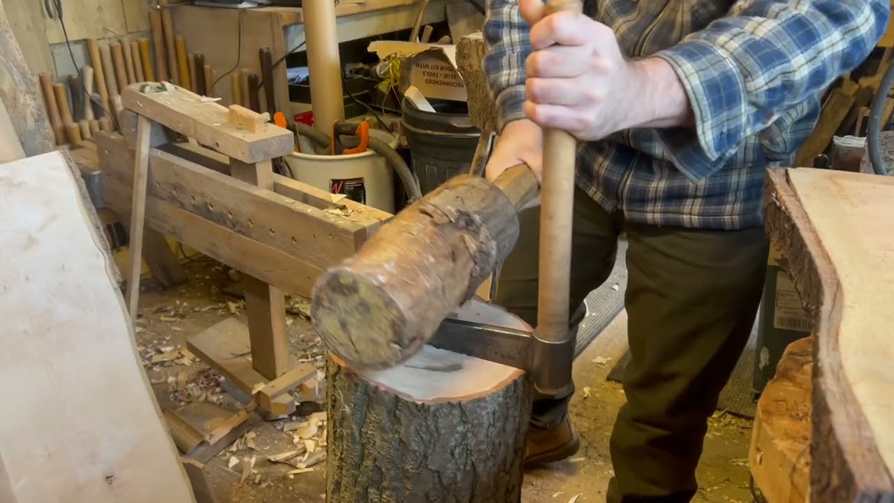 Splitting a Log with a Froe