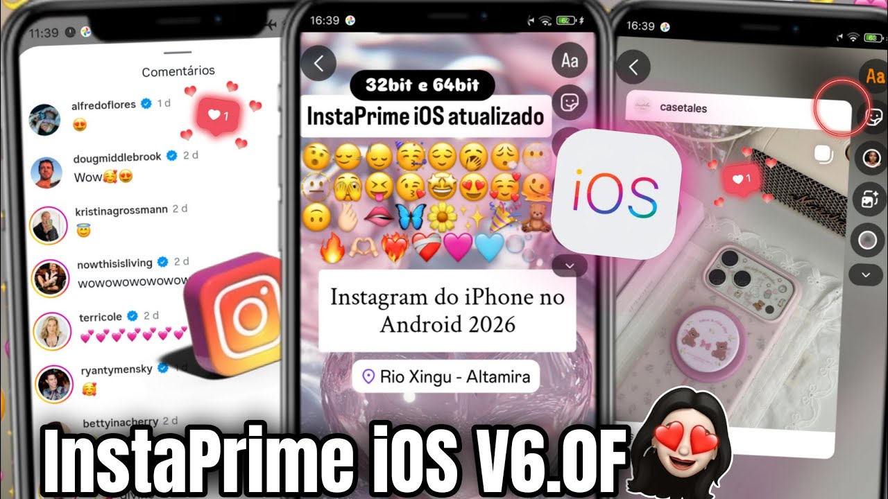 INSTAPRIME iOS V6.0 ATUALIZADO 2026 ❤️‍🔥 INSTAGRAM IGUAL IPHONE NO ANDROID + EMOJIS iOS 🎉