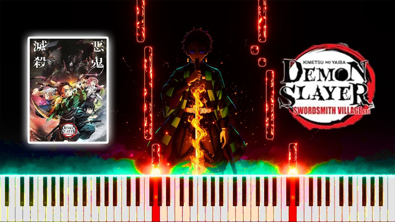 Demon Slayer - Tanjiro no Uta - Notes+Sheet+MIDI - EASY Piano Tutorial