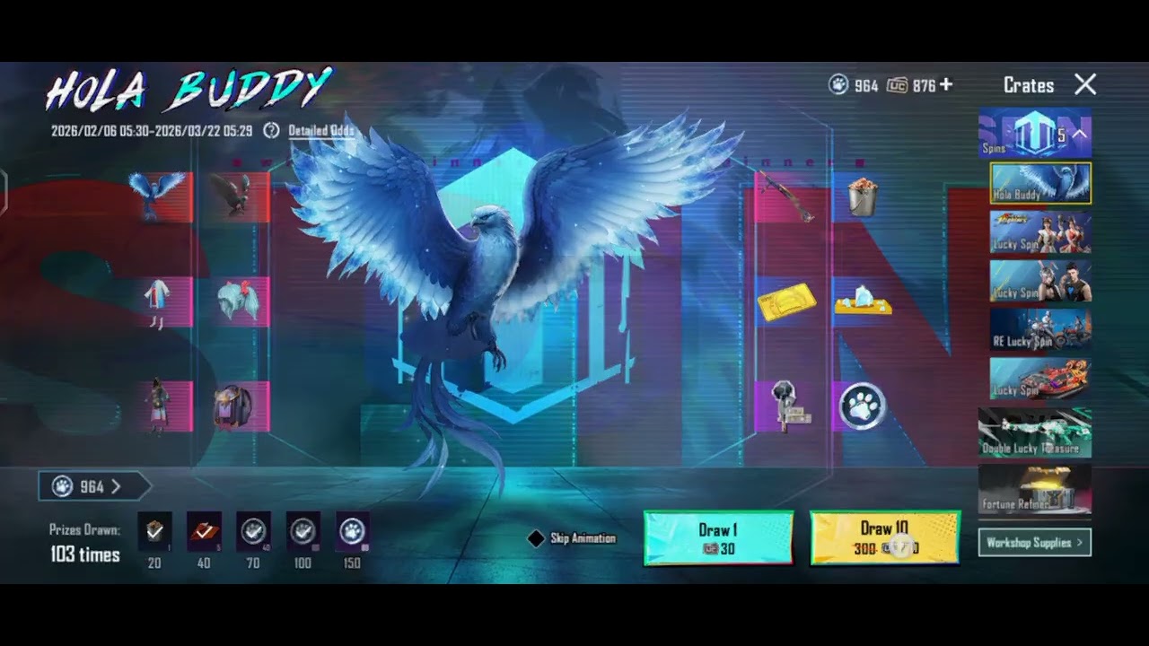 OMG l 😱 l Hola buddy Lucky spin l 4000 UC l All items open l