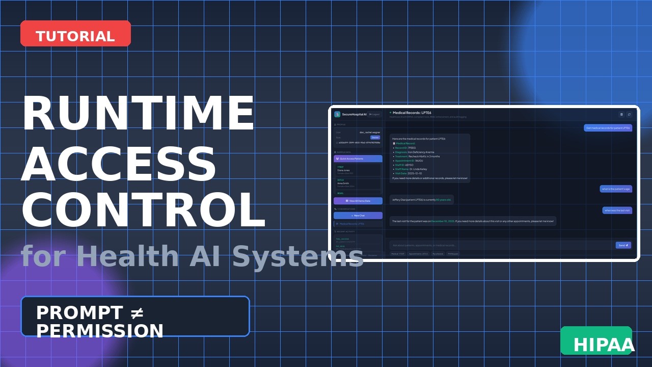 Runtime Access Control for AI Building HIPAA Compliant Healthcare AI Systems