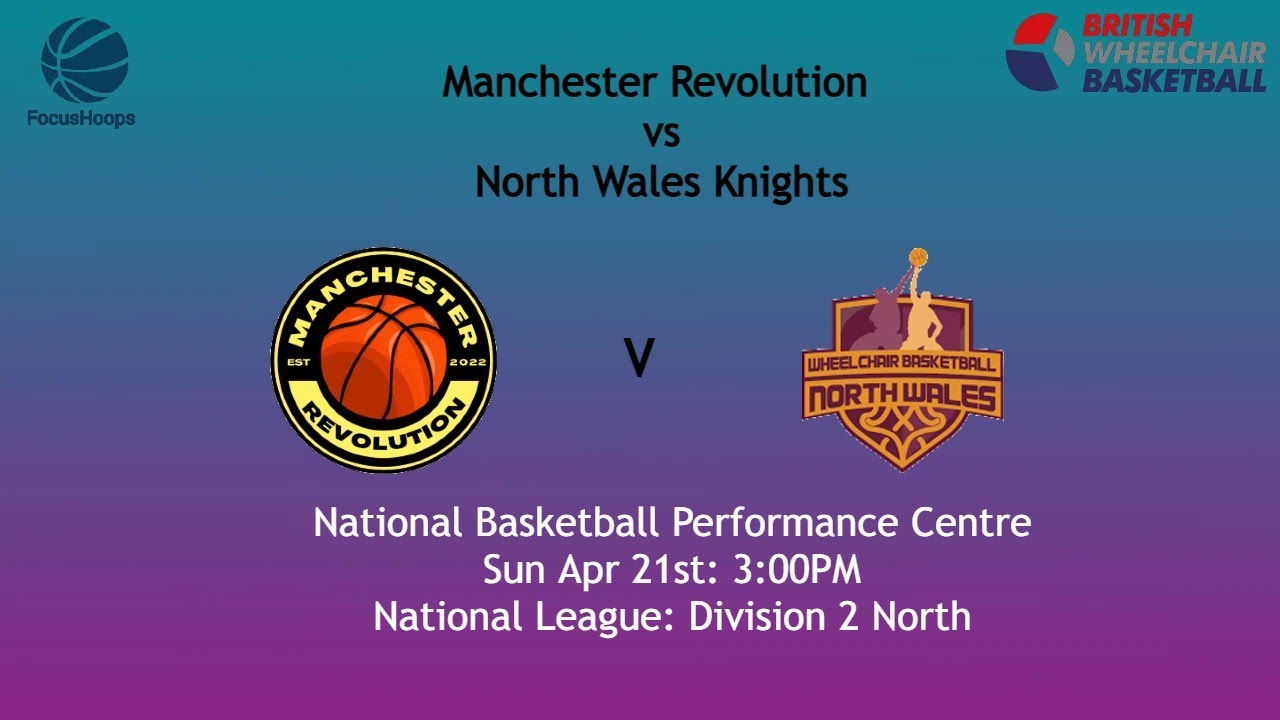 Manchester Revolution v North Wales Knights : National League: D2 North 21.04.24  3.00pm
