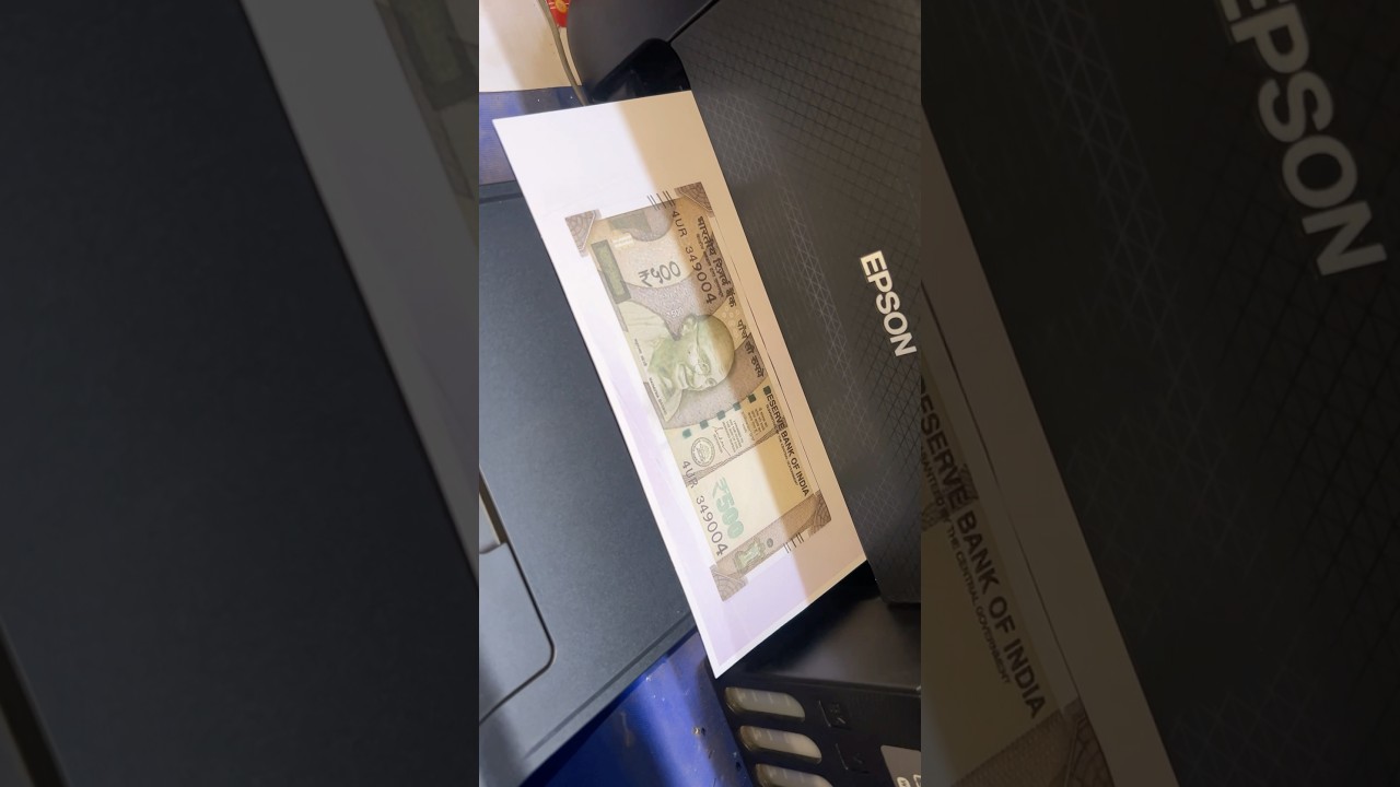 Printing Indian currency notes on printer testing #indiancurrency #shortvideo