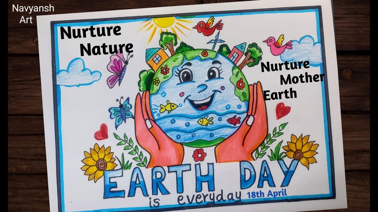 World Earth Day poster drawing / Earth Day special drawing / Save Earth drawing for art competition