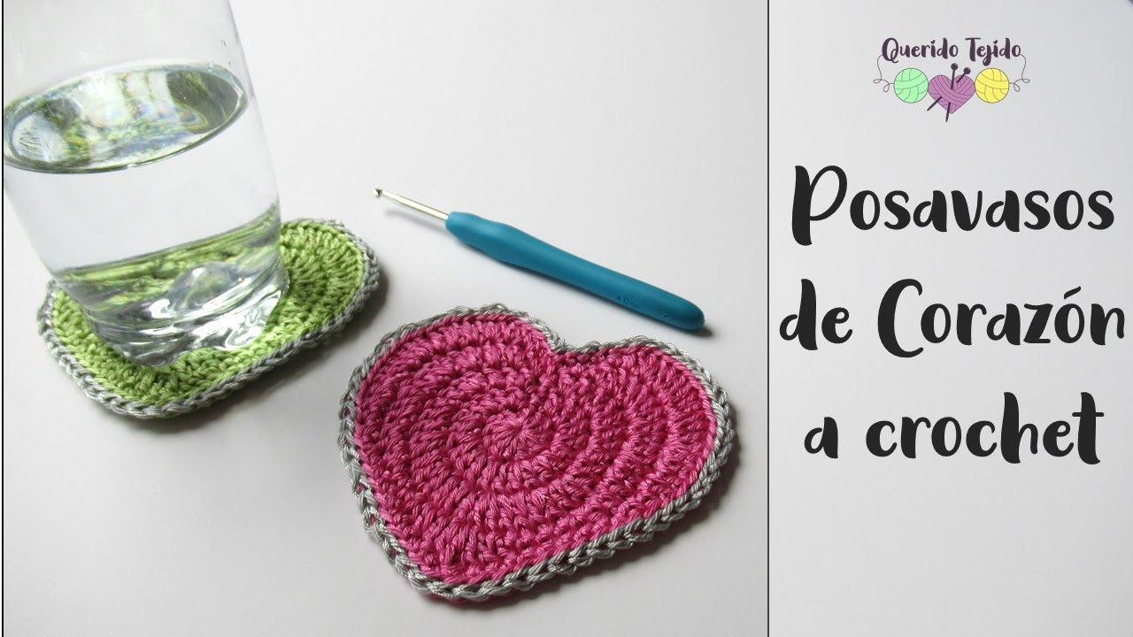 Posavasos de Corazón a crochet