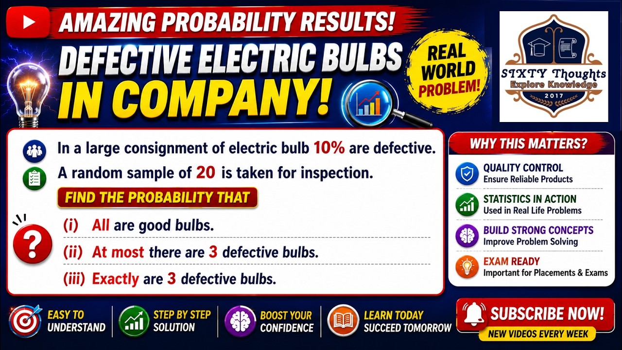 #167 ll Defective Electric Bulbs in Company with Binomial Distribution