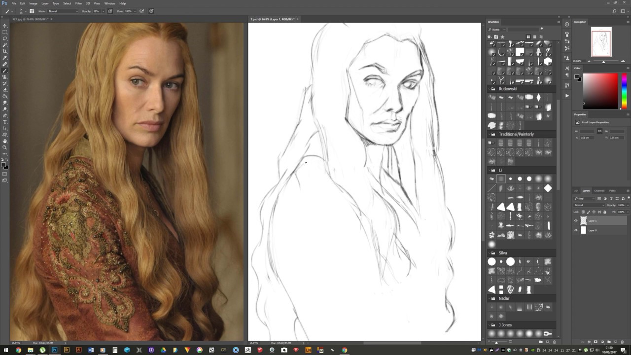 Game of Thrones - Time-lapse Portrait Painting of Cersei Lannister (Digital)