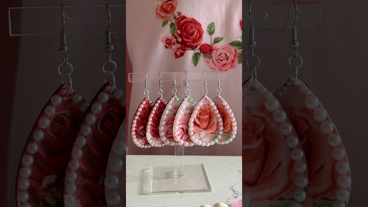 Easy 🩷 DIY Fabric Earrings. Jewelry Making with Mod Podge. #jewelrymaking #earrings #crafts