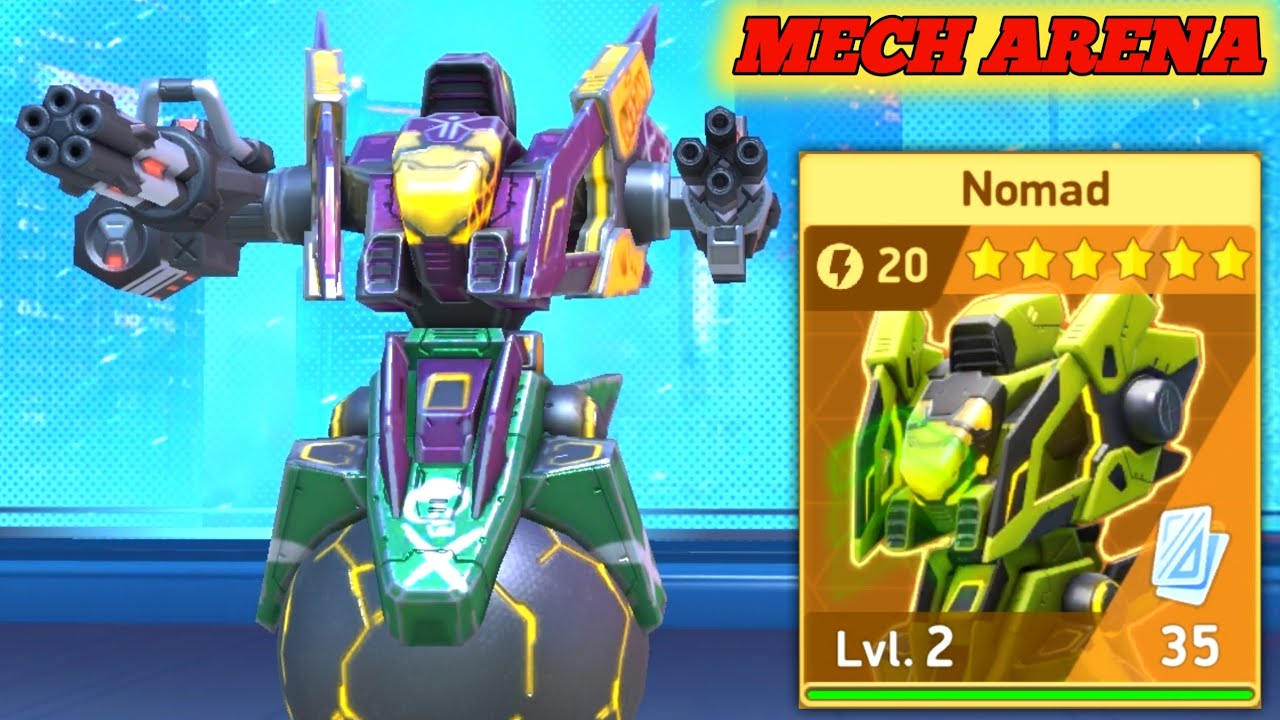 Nomad with Minigun 12 & 8 Gameplay - Mech Arena