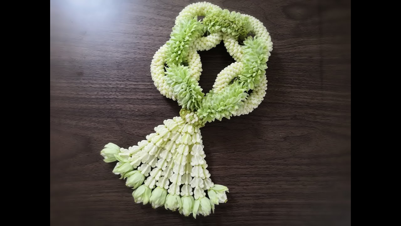 วิธีร้อยพวงมาลัยดอกรักแบบประยุกต์ (แบบย่อ) Crown flower sepel garland.​