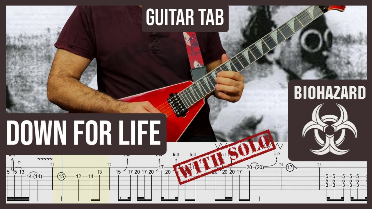 Biohazard - Down For Life | Guitar Tab | Lesson | Cover | Tutorial | Downloadable Tab