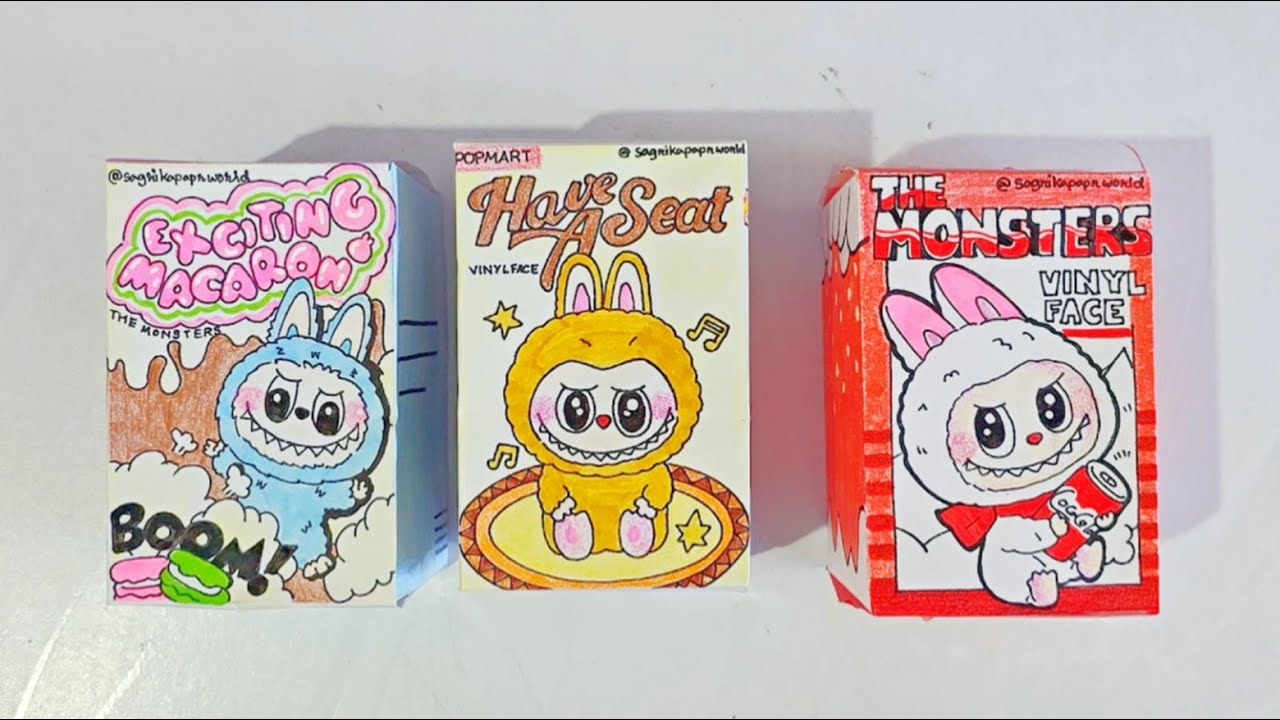 LABUBU HANDMADE BLIND BOXES UNBOXING + TUTORIAL/PAPER DIY/ PAPER BLIND BOX/ ASMR