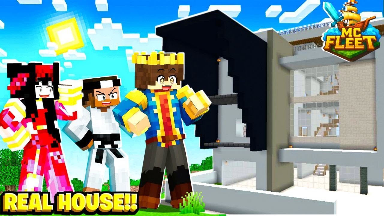 I Surprised @GamerFleet with His REAL HOUSE in mcFleet Server 😍